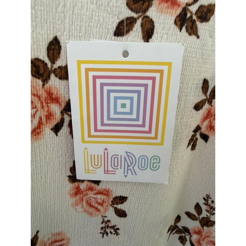 NWT LuLaRoe Vivian Floral Long Sleeve Top XL Cream Pink Rose Print Boho - Picture 5 of 10